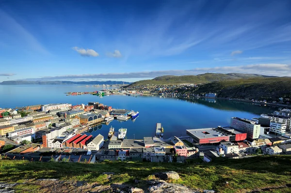 Pohled na města Hammerfest, Norsko — Stock fotografie