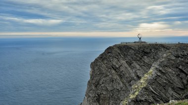 Nordkapp, Norveç - North Cape cliff ve küre mönü