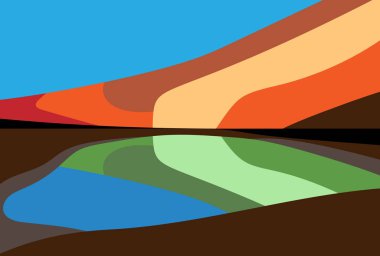 Yeşil Lagoon volkanik manzara, El Golfo, Lanzarote, İspanya