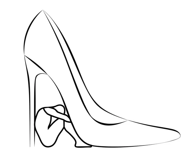 Muž pod patou boty žena - koncept pod pantoflem — Stockový vektor