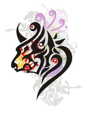 Grunge stilize aslan kafa