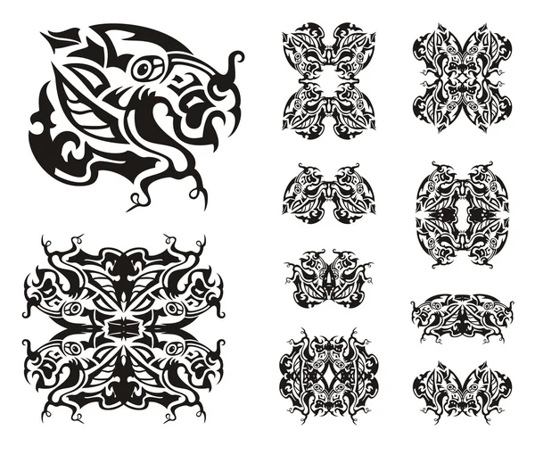 Freakish dragon symbols — Stock Vector