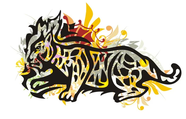 Lynx tribal Grunge — Image vectorielle