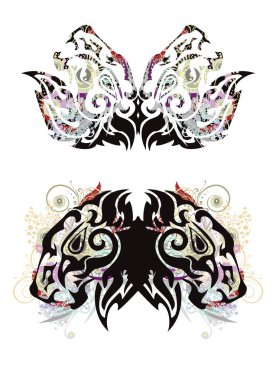 Grunge aslan kelebekler