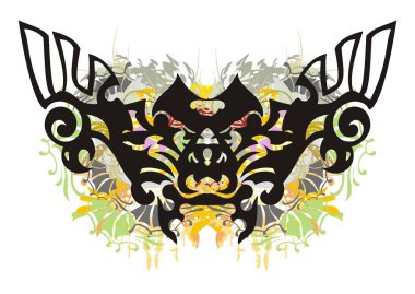 Grunge süslü kelebek