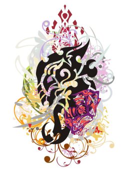 Grunge kabile kartal başını