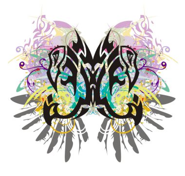 Grunge bitkin kartal kelebek