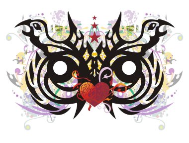 Grunge kabile alışılmadık baykuş kafası