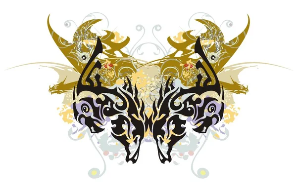 Eagle-horse papillon éclaboussures — Image vectorielle