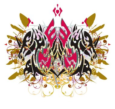 Hayali hayvan sembolü çiçek sıçraması