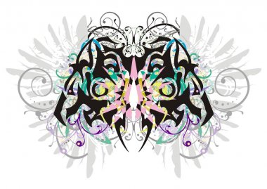 Dekoratif kelebek gri kartal kanatlı