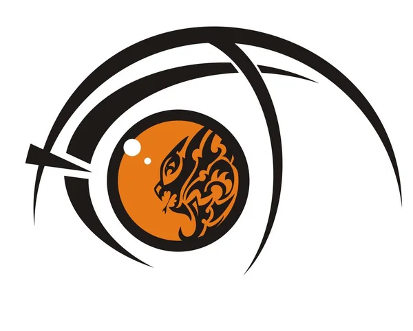 Um olho de dragão laranja na forma de peixe — Vetor de Stock