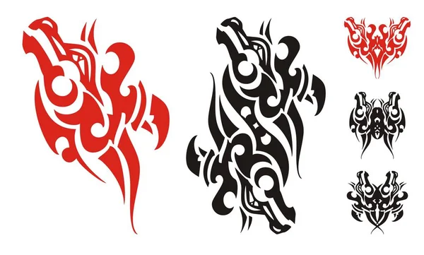 Symbole de tête de cheval bizarre et symboles formés à partir de celui-ci — Image vectorielle