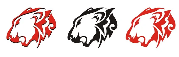 Lion hoofd vector - drie opties — Stockvector