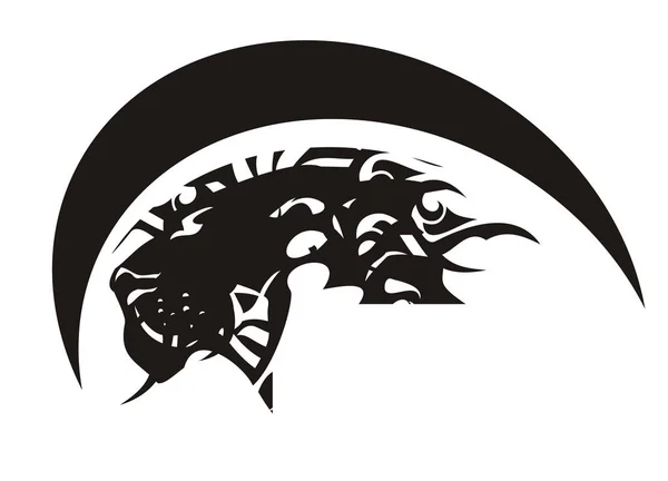 León tribal cabeza emblema — Archivo Imágenes Vectoriales