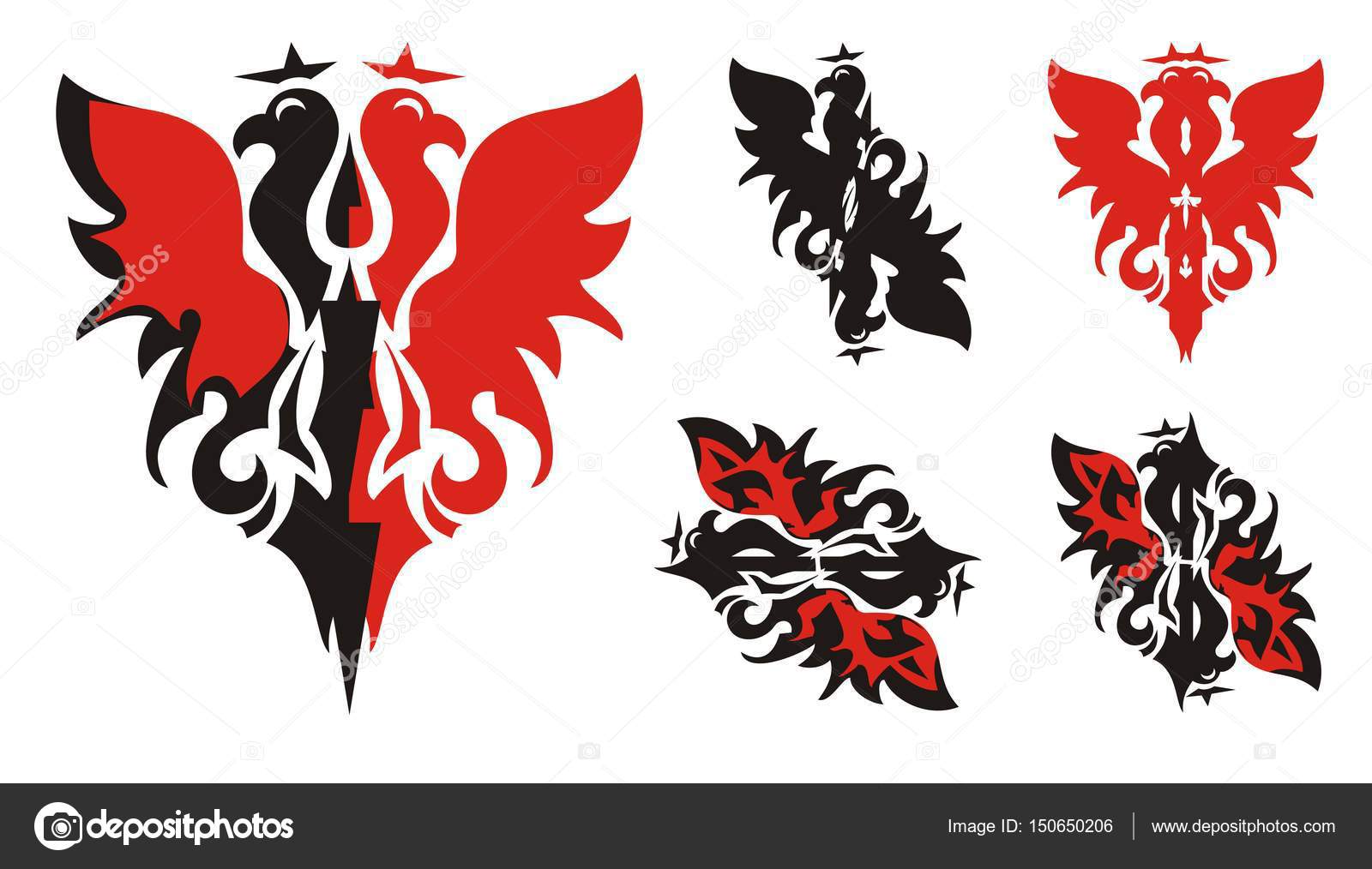 Two-headed red and black eagle symbols Stock Vector by ©lion21 150650206