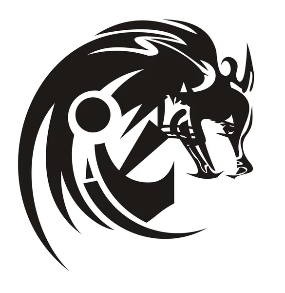 Символ голови племінного вовка — стоковий вектор