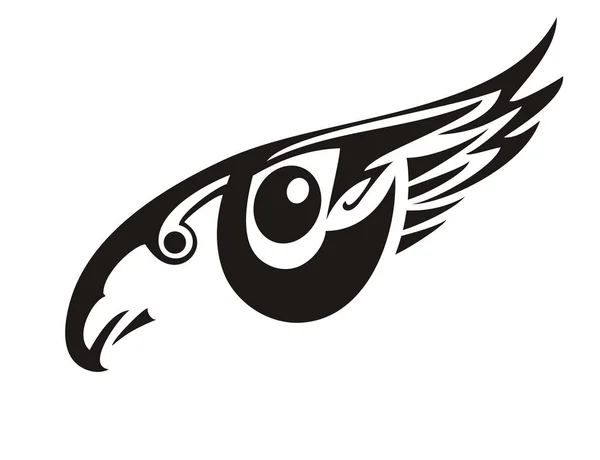 Olho estilizado na forma de uma águia — Vetor de Stock
