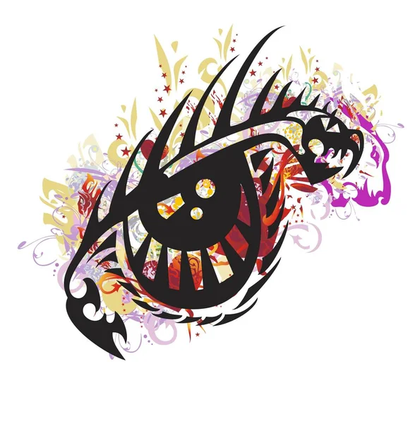Œil de dragon grunge — Image vectorielle