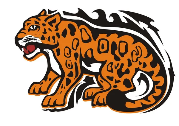 Tribal jaguar symbol — Stock Vector