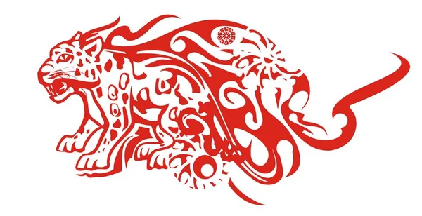 Símbolo de jaguar llameante — Archivo Imágenes Vectoriales