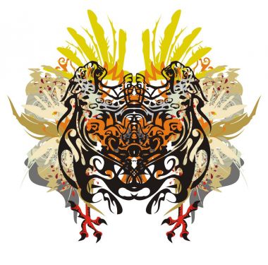 Renkli tropikal motifleri