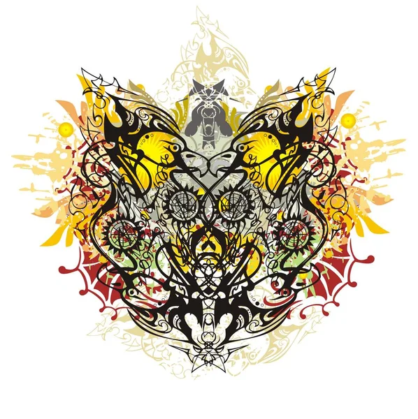 Grunge detaylı iki başlı kartal sıçramalarına