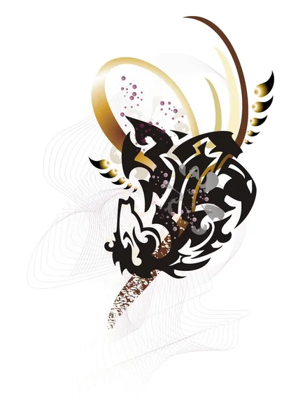 Abstrakta tribal eagle-häst symbol — Stock vektor