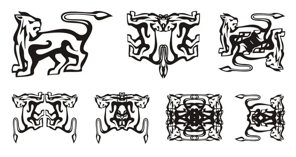 Symboles de chien tribaux — Image vectorielle
