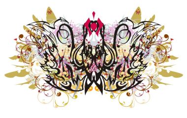 Renkli doğrusal süslü kelebek sıçraması