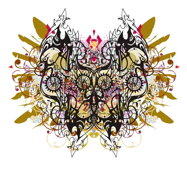 Éclaboussures linéaires colorées d'aigle sous la forme de papillon — Image vectorielle