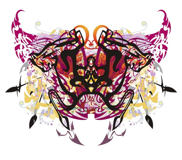 Des éclaboussures inhabituelles de papillons colorés dans un style grunge — Image vectorielle