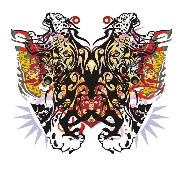 Grunge alışılmadık renkli jaguar kelebek