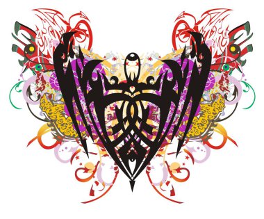 Grunge kartal simgesi renk sıçramaları