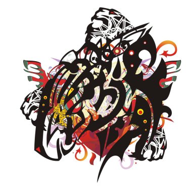 Grunge kabile kaprisli at başı