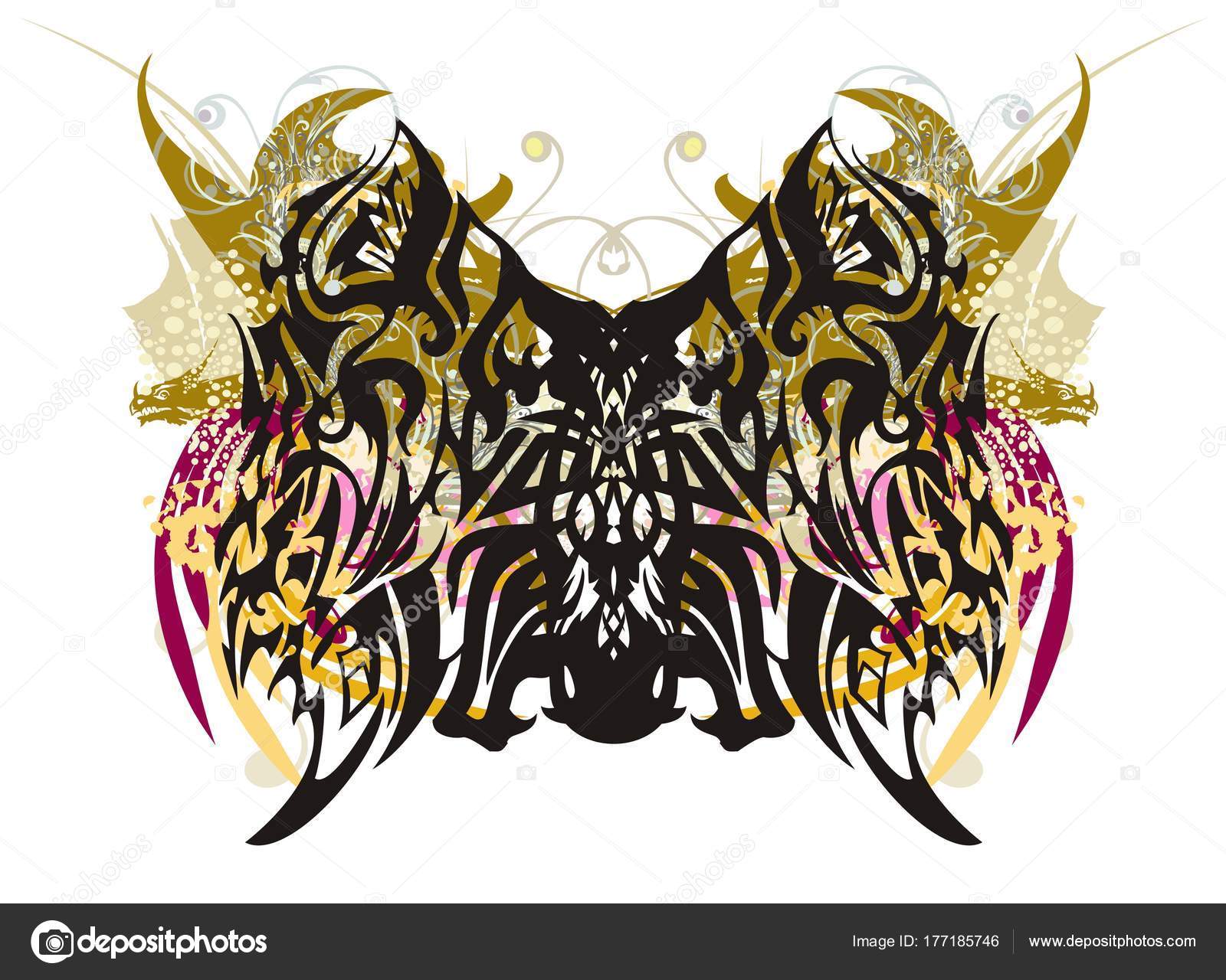 怖いドラゴン バタフライストックベクター ロイヤリティフリー怖いドラゴン バタフライイラスト Depositphotos