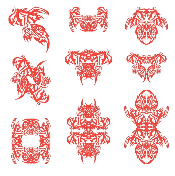 Φλεγόμενα Αετός Σύμβολα Διακοσμητικά Στοιχεία Σχεδια Απο Διαφορες Φυλες Φανταστική — Διανυσματικό Αρχείο