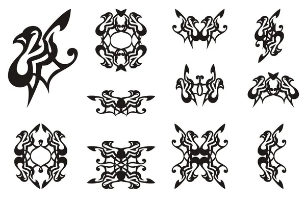Decorative Dove Icons Laconic Dove Symbol Frames Double Symbols Formed — Stock Vector