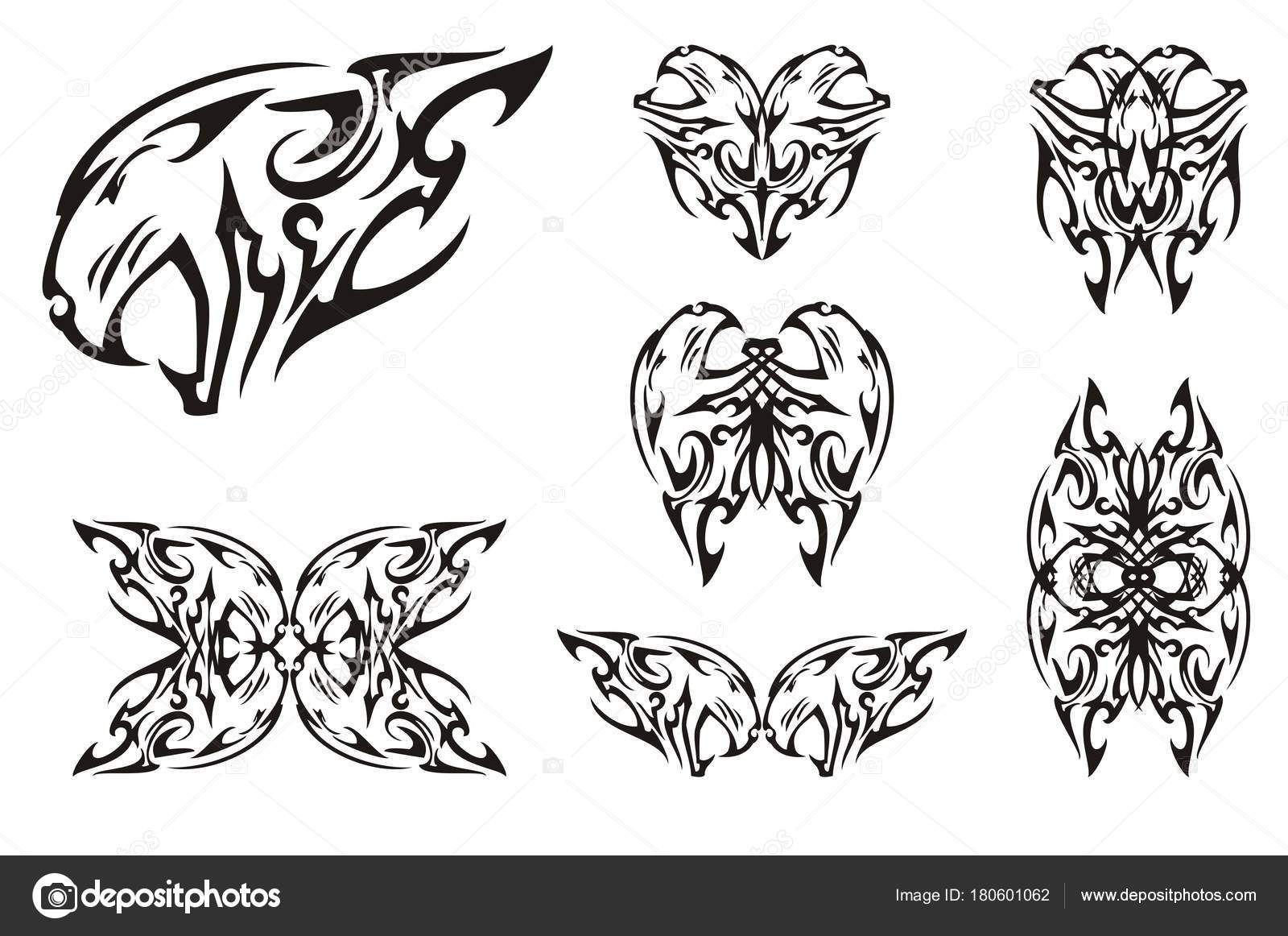 Tribal Aggressive Tiger Head Symbols Growling Head Tiger Can Used Stock  Vector Image by ©lion21 #180601062
