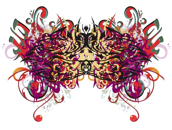 Grunge Alas Abstractas Mariposa Salpica Fantástica Mariposa Tropical Tribal Con — Vector de stock