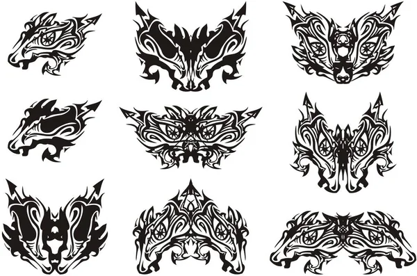 Horse Eagle Symbol Butterfly Wings Formed Creative Double Symbols Form — Stock vektor
