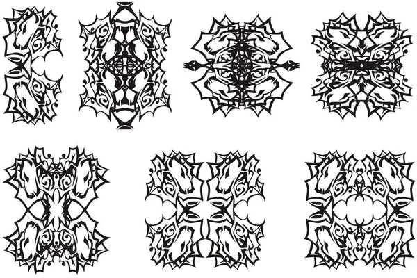 Orné Laisse Des Symboles Avec Tête Animal Intérieur Tête Lion — Image vectorielle