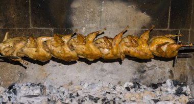 bıldırcınlar bir şiş üzerinde. ızgara bıldırcınlar 