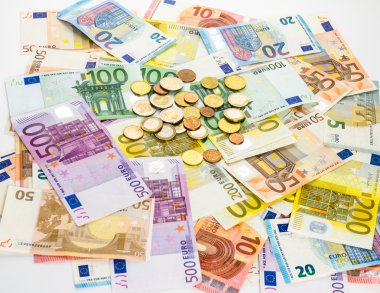 Para euro banknot ve madeni paralar