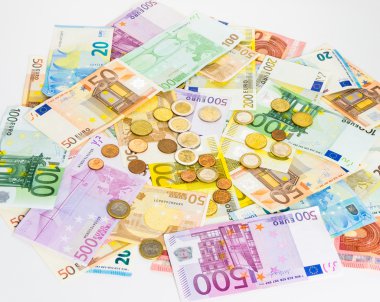 Para euro banknot ve madeni paralar