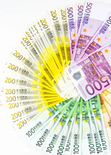 Euro sedel pengar finansiera cash på vit bakgrund — Stockfoto