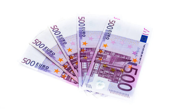 500 euro banknote isolated on white background.finance concept. 