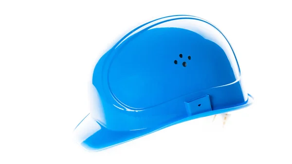 Casco de seguridad azul aislado sobre fondo blanco. ingeniería con —  Fotos de Stock