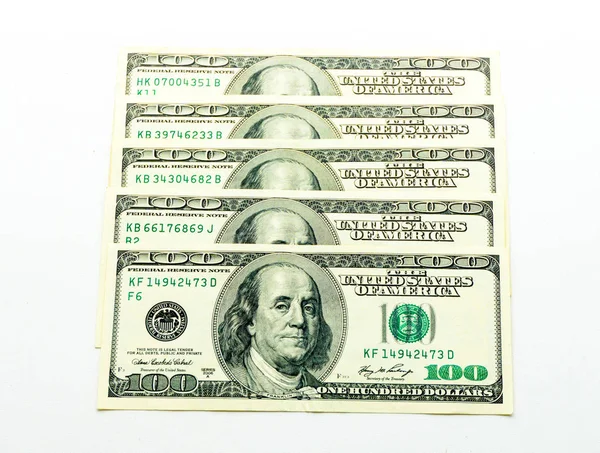 Beyaz zemin üzerinde bir ABD Doları banknot. buckes — Stok fotoğraf