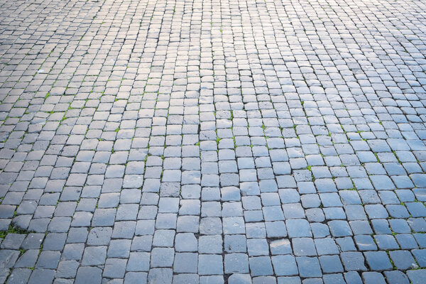 Paving stones in a traditional European sidewalk